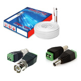 Kit Instalação 2 Câmeras Segurança, 100 Mts Cabo + Bnc + P4 