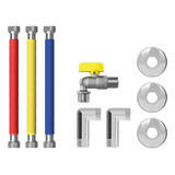 Kit Instalação Aquecedor Gás Flex Aço Inox Completo Censi