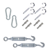 Kit Instalação Lona Tela Toldo Sombrite Mosquetão Esticador