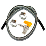 Kit Instalação Mangueira Gas 3,00mt + Registro Bico Fogão