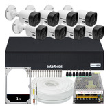 Kit Intelbras 8 Câmeras Vhc 1120 20m Dvr De 8 Canais Hd 1tb