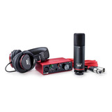 Kit Interface Solo Studio + Microfone E Headphone Focusrite