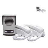 Kit Interfone Porteiro Coletivo Agl 2 Pontos Com 2 Monofones