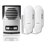Kit Interfone Porteiro Eletrônico Coletivo Agl 2 Pontos