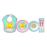 Kit Introdução Alimentar Buba 2 Pratinhos Babador 2 Colheres
