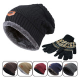 Kit Inverno Luvas De Frio + Touca Gorro Lã Forrada Quentinha