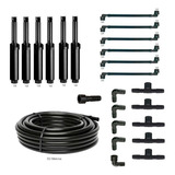 Kit Irrigação Escamoteável 06 Aspersores + 50m E Conexões 