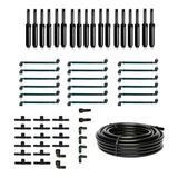 Kit Irrigação Escamoteável 18 Aspersores + 100m E Conexões 