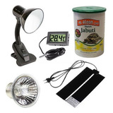 Kit Jabuti Luminária Lâmpada Uva Uvb 25w Placa Aquecida 220v
