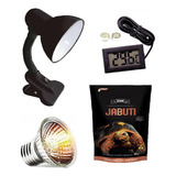 Kit Jabuti Luminária Lâmpada Uva Uvb 3.0 Alimento Reptil Sol