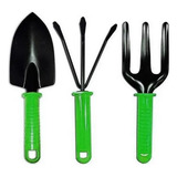 Kit Jardinagem 3 Ferramentas Metal Cabo