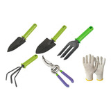 Kit Jardinagem 5 Pçs Rastelo Pa Garfo Tesoura Poda Horta Jar
