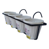 Kit Jardineira De Sacada Peitoril Com Vaso Suporte De Ferro