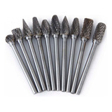 Kit Jogo 10 Fresas Lima Rotativa 1/8 Metal Duro Para Dremel
