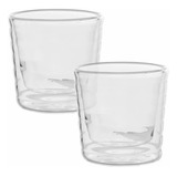 Kit Jogo 2 Copos Duplo P/ Café Cafézinho Vidro Borosilicato Cor Kit Duplo Incolor