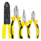 Kit Jogo 4 Alicates Utilidades Universal Corte Eletricista