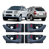 Kit Jogo 4 Maçaneta Interna Porta Puxado Cinza Escuro Tucson