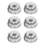Kit Jogo 6x Forma De Bolo Mini N°2 Suiça Torta Pudim (9x4cm)