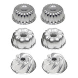 Kit Jogo 6x Formas Sort. Mini Bolo Vulcão Torta Suiça 2,1