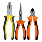 Kit Jogo Alicates De Corte Universal Bico Meia Cana Diagonal