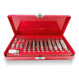 Kit Jogo Chave Bits Torx Ribe Para Cabeçote E Adaptador 1/2 