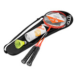 Kit Jogo De Badminton C/ 2 Raquetes 3 Petecas + Bolsa Vollo