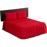Kit Jogo De Cama Casal Bordada Margadona 3 Peças Vermelha 