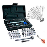 Kit Jogo De Ferramentas 50 Pcs C/ Chave Combinada Soquetes