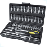 Kit Jogo De Ferramentas Chave Catraca Com Bits Canhão Allen
