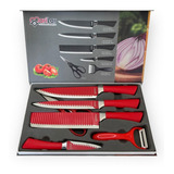Kit Jogo Faqueiro 6 Peças Aço Inox Churrasco Faca Do Chef
