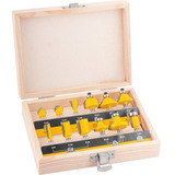Kit Jogo Fresas Para Tupia Madeira 12 Peças Haste 6mm Vonder