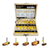 Kit Jogo Fresas Para Tupia Madeira 12 Peças Haste 6mm Vonder