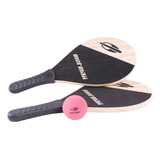 Kit Jogo Frescobol Tênis De Praia 2 Raquetes 1 Bola Mormaii 