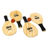 Kit Jogo Frescobol Tenis Praria 2 Raquetes+2 Bolas 