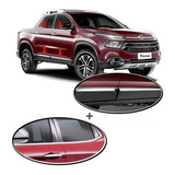 Kit Jogo Friso Aplique Cromado Fiat Toro Lateral E Pestana