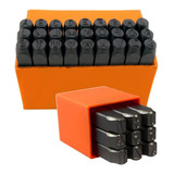 Kit Jogo Marcador Punção 36pcs Alfanumérico 4mm Letra Numero