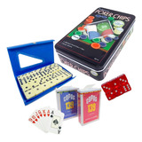 Kit Jogo Poker Chips C/ Jogo Domino + 1 Jogo Baralho Copag 