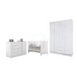 Kit Jogo Quarto Infantil Cômoda Roupeiro E Berço Promoção