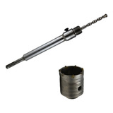 Kit Jogo Serra Copo 40mm Videa Haste Sds Plus P/concreto