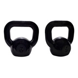 Kit Kettlebell Emborrachados 4kg 6kg Funcional E Ginastica Cor Preto