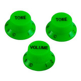 Kit Knob P/ Guitarra Stratocaster Volume Tone Verde Kp13gr