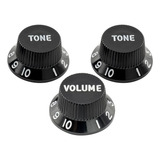 Kit Knobs Guitarra Preto 1 Volume E 2 Tone Spirit