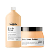 Kit L'oréal Absolut Repair - Shampoo + Máscara Golden