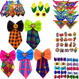 Kit Laços Pet Juninos 100 Uni + Gravata Bandana Gargantilha