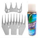 Kit Lâmina 9 Dentes Reta Tosa Tosquiadeira Ovelha + 1 Spray