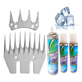 Kit Lâmina 9 Dentes Reta Tosa Tosquiadeira Ovelha + 3 Spray