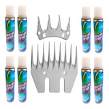 Kit Lâmina 9 Dentes Reta Tosa Tosquiadeira Ovelha + 8 Spray