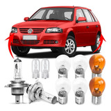 Kit Lampada Farol Lanterna Gol G4 2006 07 A 2010 Comum Jogo