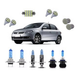 Kit Lampada Super Branca Farol Duplo + Led Gol Voyage G5