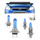 Kit Lampadas Ford Focus 2009 2010 2011 2012 2013 Super Branca Farol H7 H1 - Techone 8500k 12v 55w Inmetro + Brinde Led